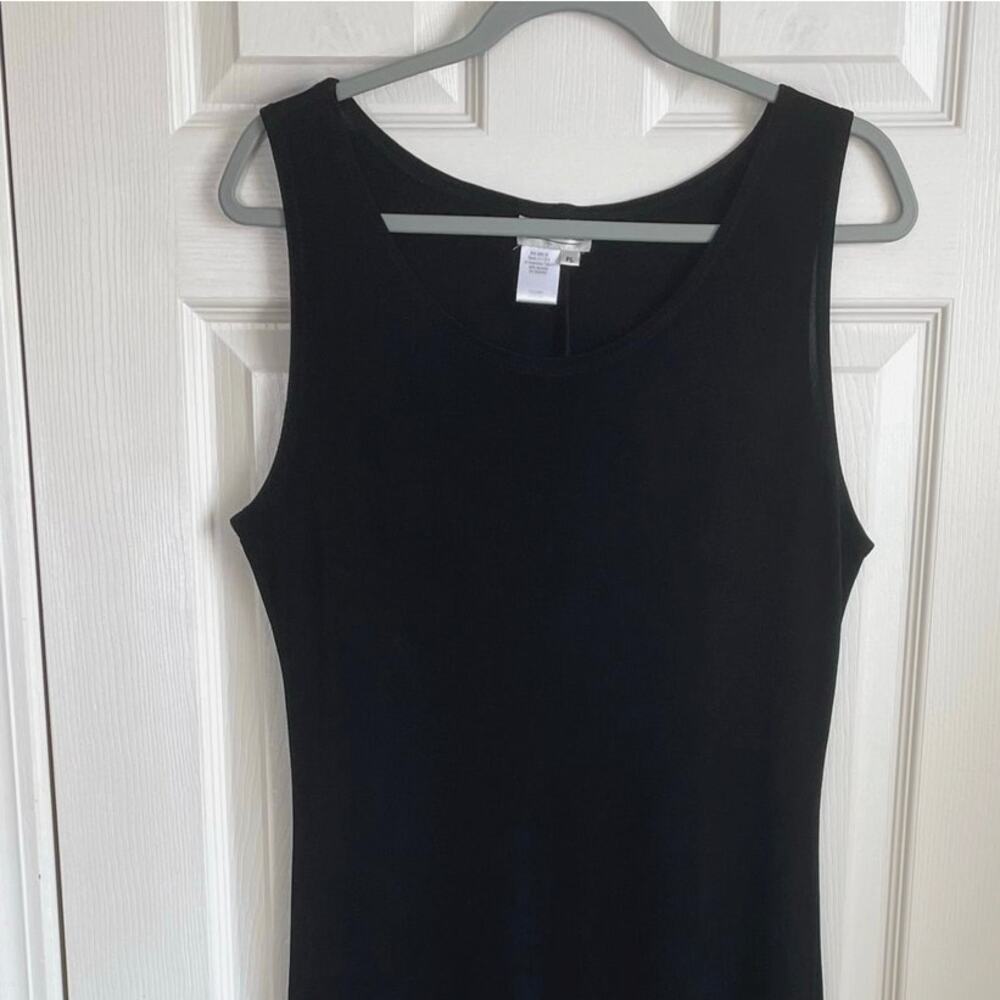 Coldwater Creek Black Slinky Maxi Dress Sz PL Sleeveless Minimalist Travel - Picture 5 of 8
